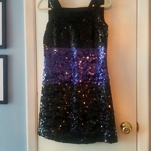 Vera Wang Blue/Black Sequin Dress
